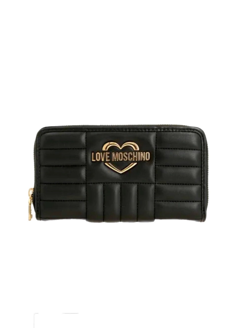 Love Moschino Quilted  large Continental Zip Around Wallet - NWT in Black